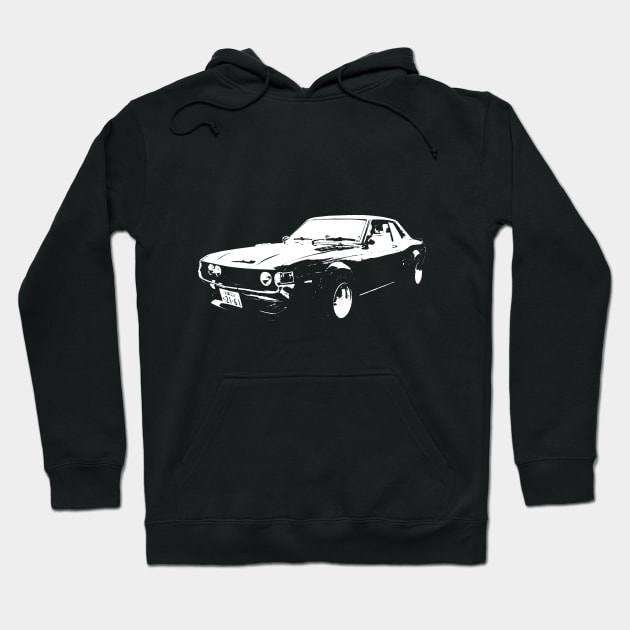 1976 Toyota Celica white Hoodie by GrizzlyVisionStudio